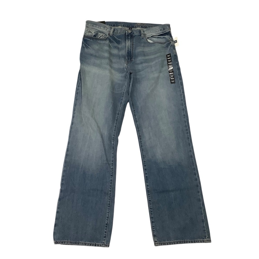 Gap NWT Premium Loose Fit Jeans Sz 36W 34L Light Blue Wash